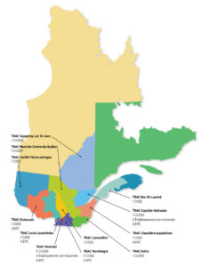 Répartition géographique des TRAC