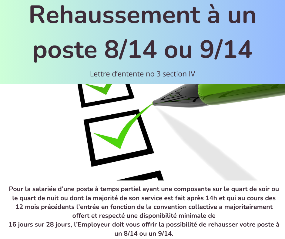 Rehaussement à un poste 8/14 ou 9/14