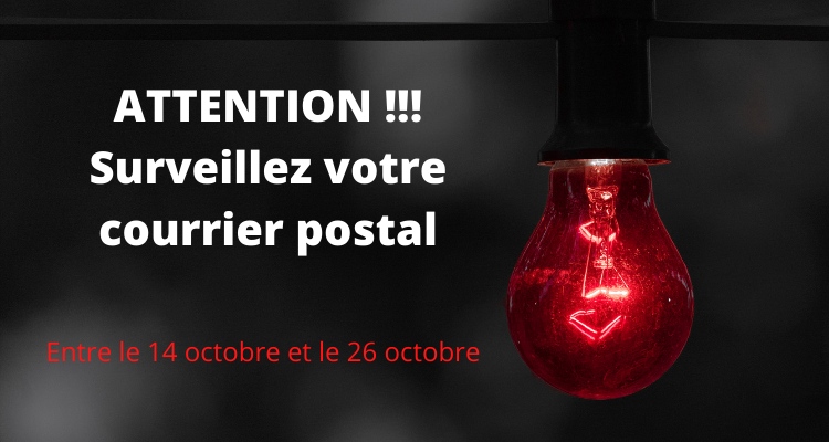 Surveillez votre courrier postal – Élections 2020