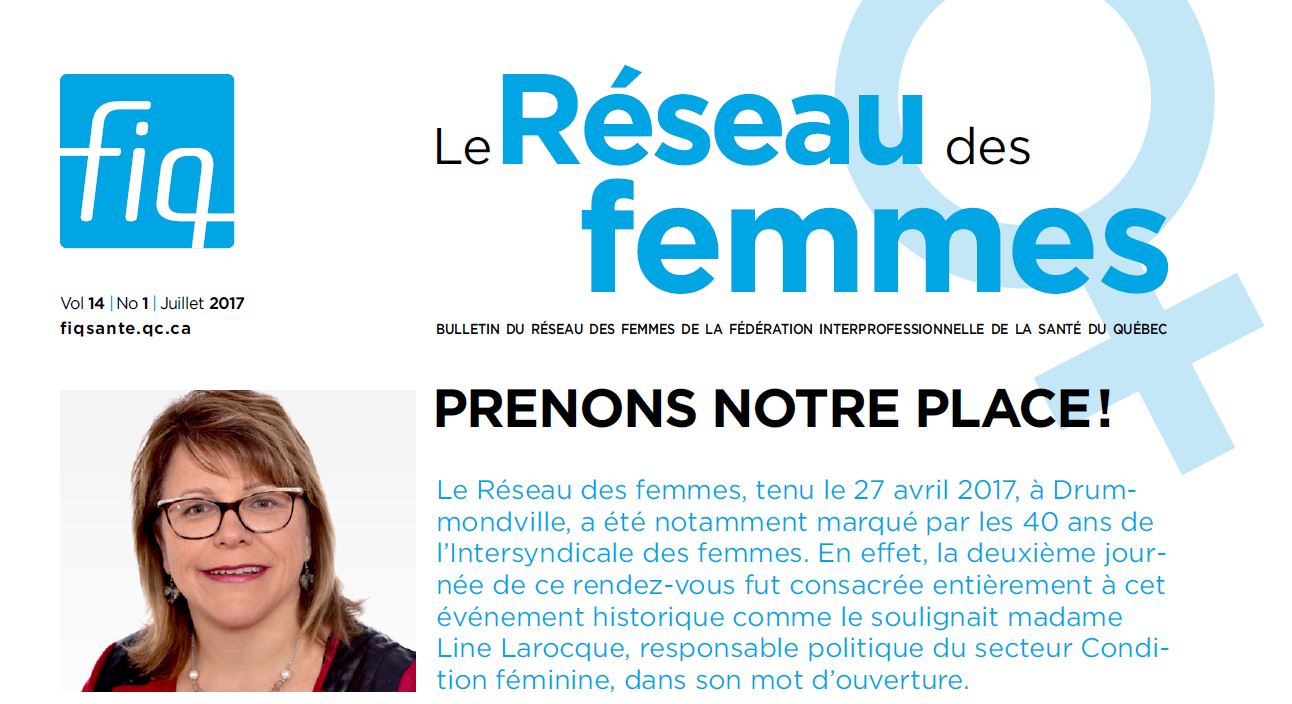 Le bulletin du Réseau des femmes, vol 14, no 1 maintenant disponible