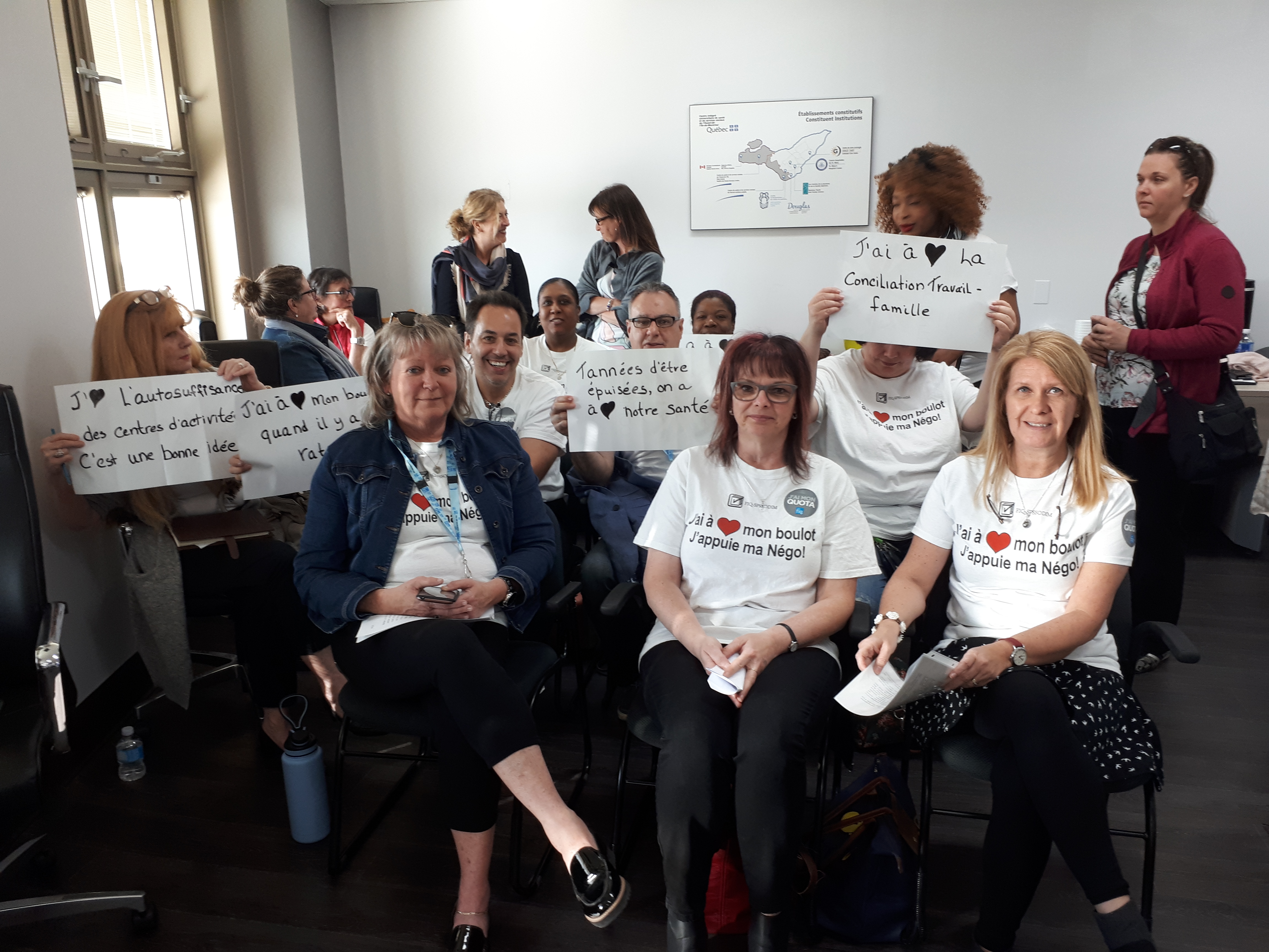 The FIQ-SPSSODIM union in action on May 9th, 2018 at the CIUSSS ODIM Board of director’s meeting