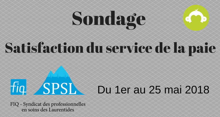 Sondage Satisfaction du service de la paie