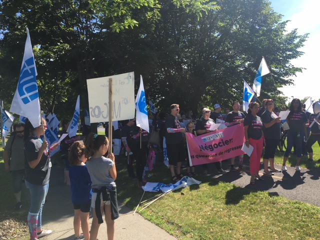 Manifestation au CISSS de la Montérégie-Est